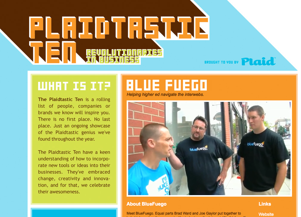 BlueFuego on the Plaidtastic Ten!